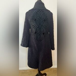 BCBGMaxAzria Black Crochet Back Sweater